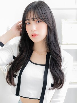 カバーヘア 上尾西口店(COVER HAIR) 黒髪アースカラー韓国風巻きレイヤーロングh3上尾20代30代40代