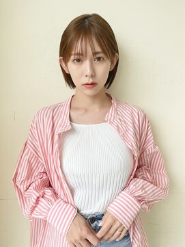 ハピネス 王寺店(Happiness) マロンベージュ 韓国切りっぱなしボブ 奈良 王寺