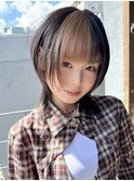★デザインカラー×ハッシュレイヤーカット★韓国ミディアムヘア