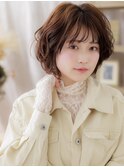 大人ガーリーふわふわボブ小顔デジタルパーマa上尾20代30代40代