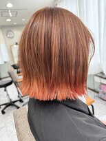美容室 グリリ(guriri)&nbsp;METEOカラーのエンドカラーオレンジ