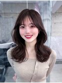 美髪韓国レイヤーイメチェン似合わせチェリーブラウンミニウルフ