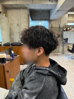 タメ(tame-)&nbsp;サーフカール/フェザーパーマ/ブルーブラック【都賀/メンズ】