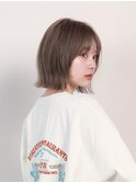 小顔大人ボブ暗めカラーミディアムデザインカラー