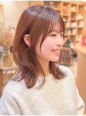 結べる長さのレイヤーボブ　ミディアムヘアー　ミディアムボブ