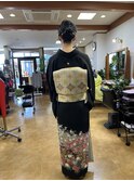 アップヘアと着付け