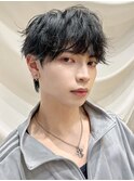 シャドウパーマウルフヘアマッシュ韓国ヘアメンズパーマ