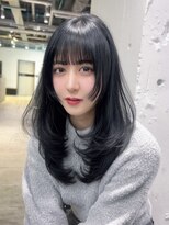 アルバム 池袋(ALBUM) 前髪レイヤーセミロング韓国_F21527