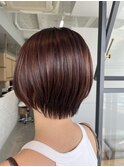 大人ショート×艶＋透け感ブラウン