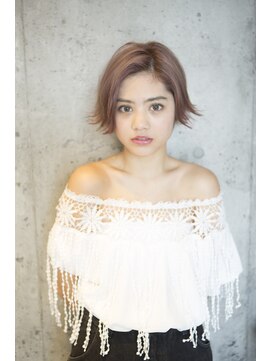 サロンドミルク 原宿(salon de MiLK) 【salon de MiLK 原宿】かきあげ×ハニーヘア×外ハネショート