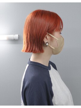 ノード(NODO) 【モチベーションUP】アプリコットオレンジの切りっぱなしボブ