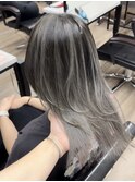 ウルフカットミニウルフバレイヤージュケアブリーチダブルカラー