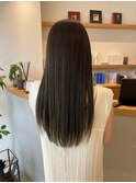 レイヤーロング×オリーブブラウン