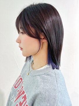 アイティーバイアルバム 藤沢店(IT by ALBUM) 前髪こなれミディブルーグレージュブルーシルバー_ba512441