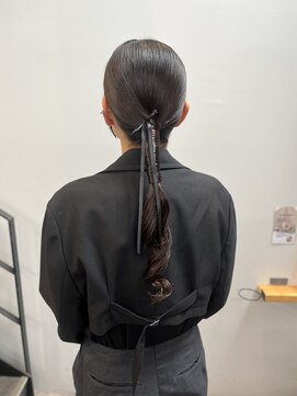 ヌープヘアーアイス(NUUP.hair ici) 20代30代40代◎結婚式アッシュカラーリボン大人タイト編み下ろし