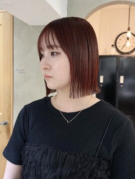 ローレン(LOREN) 黒髪/ボブルフ/ネビージュ/小顔/ワンレン/栄/髪質改善/前髪