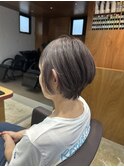 ミセスショート/透明感白髪染め/透明感グレージュ