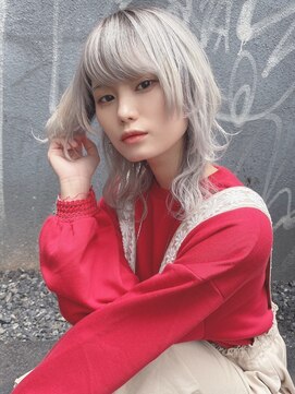 リアイス(Re:ICE) ミニウルフ/くすみブルー/流れるレイヤー/インナーハイライト