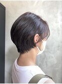 アッシュブラウン×大人丸みショート