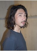 メンズミディアムウェーブヘア