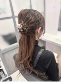 編みこみハーフアップ