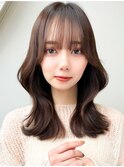 10代20代30代小顔前髪韓国風アッシュブラウンオルチャン