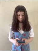 ロングパーマ×赤髪