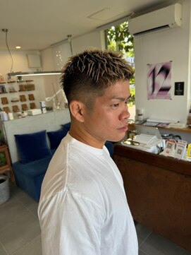 O 20代30代40代ハイトーン束感ショートツーブロックメッシュ