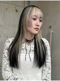 ミルクティーベージュダブルカラーインナーカラーケアブリーチ