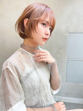 メーヴェ(Mowen) mowen ピンクベージュ×ショート×顔周りレイヤー