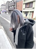 【qumu横浜】シルバーグレージュ×ブリーチカラー