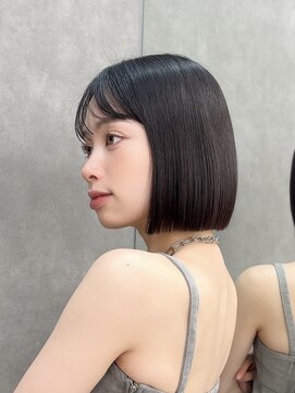 ロンド ブランシュ 錦糸町北口(Lond blanche) イメチェン外ハネボブ美髪ワイドバングミディアム縮毛矯正ボブ