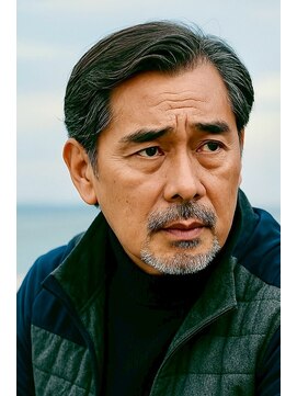 にもう ブルーカラー　波打ちパーマ　韓流ヘアms3 40代　50代