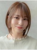 大人可愛いいレイヤーボブ/2wayバング/髪質改善アッシュベージュ