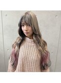 デザインカラー/ホワイトカラー/ホワイトピンク/艶髪ハイトーン