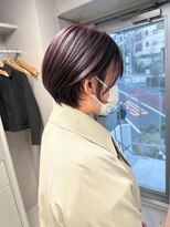 エウペ 渋谷(WEUPE)&nbsp;斜めバング/グレージュカラー/デザインカラー/シルキーベージュ
