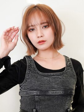 ロエ 福山川口店(loe) 【loe】切りっぱなしボブ×ダブルカラー×シースルーバング