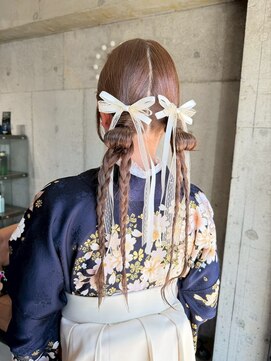 ヘアーアンドメイク ファット(Hair&Make PHAT) 和装ヘアセットお団子ヘアツインテール三つ編みヘアアレンジ