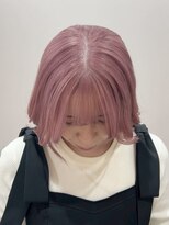 ユウル 横浜(juhl.) 淡いピンクベージュカラーブリーチダブルカラーピンクヘアー横浜