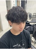 <>波巻きパーマ/スパイラルパーマ/メンズサロン/メンズ/眉毛