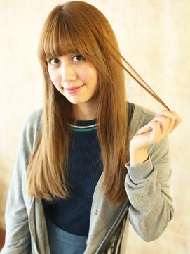 美容室チック 大島店(chic) ハイトーンのニュアンスロング×重めバング【大島】