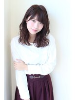 ミニヨン バイ ハピネス 高の原店(mignon by Happiness) 大人可愛い暖色系モーブカラーミディアムパーマ奈良清水
