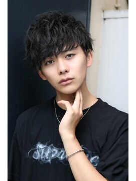 ネイビー(NAVY) くせ毛風パーマ ショートレイヤー 2020 オススメ メンズヘア