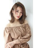 大人かわいいココアブラウン★ナチュラルロブヘア