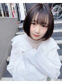 ひし形 耳かけ ショートボブ 小顔