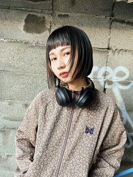 テトヘアー(teto hair) ボブ　顔まわりレイヤー　オン眉