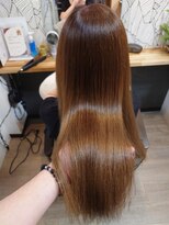 ヘアーカルチャー 小倉台店 HAIR CULTURE&nbsp;ロングストレート髪質改善カラー大人可愛いオレンジブラウン
