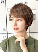 30代40代大人女性/前髪ありショートボブ/ショートヘア/髪質改善