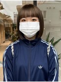 ミニボブ×オリーブベージュ×ダブルカラー×10代20代30代