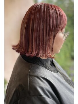 リフ デザイン ラボ(riff design labo) 外ハネボブ/ケアブリーチ/ピンクベージュ